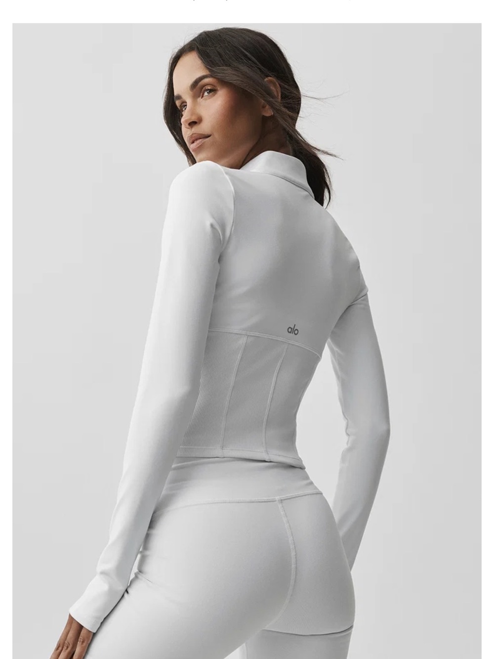 ALO Yoga White Fitted Long-Sleeve Utility Jacket